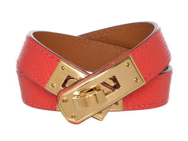 Hermès Rose Azalée Kelly Double Tour Bracelet - Ann's Fabulous