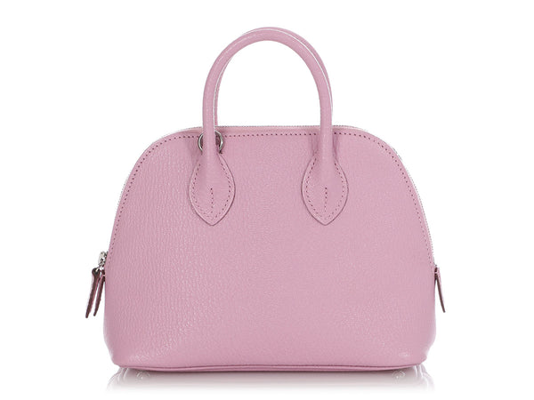 Hermes Mini Bolide 1923 Bag Mauve Sylvestre Chevre Leather Palladium  Hardware