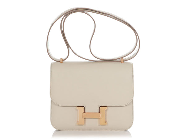 Hermes Constance 18 Mini Craie Epsom Rose Gold Hardware #A