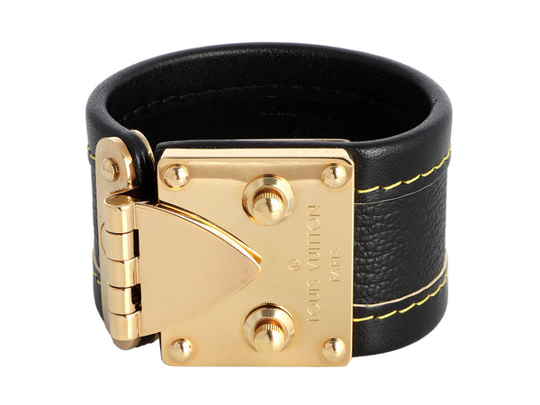 Louis Vuitton, Jewelry, Louis Vuitton Authentic Koala Nomade Black  Leather Bracelet