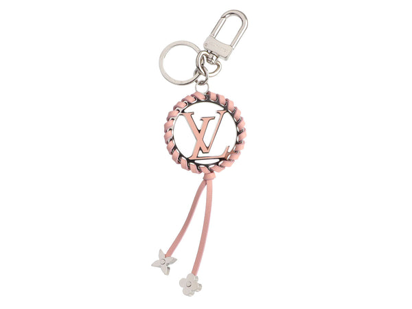 🔥AUTHENTIC LOUIS VUITTON VERY BAG CHARM AND KEY HOLDER PINK SILVER - HOT  GIFT