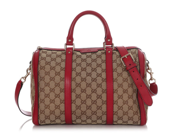 Gucci Vintage Fuchsia GG Monogram Canvas Boston Bag