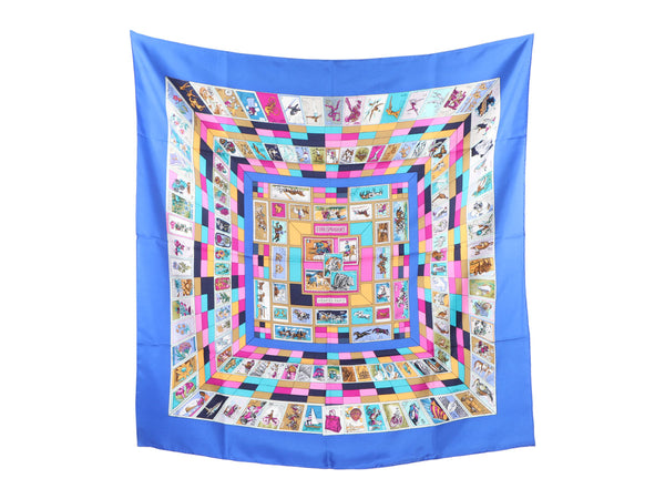 HERMÈS Women 100% silk Correspondence Postage Stamp Silk Scarf