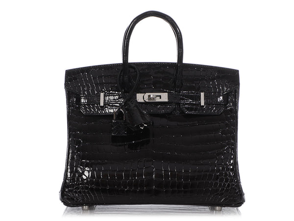 Birkin25 Imported American High gloss Crocodile Skin Three Piece Craft