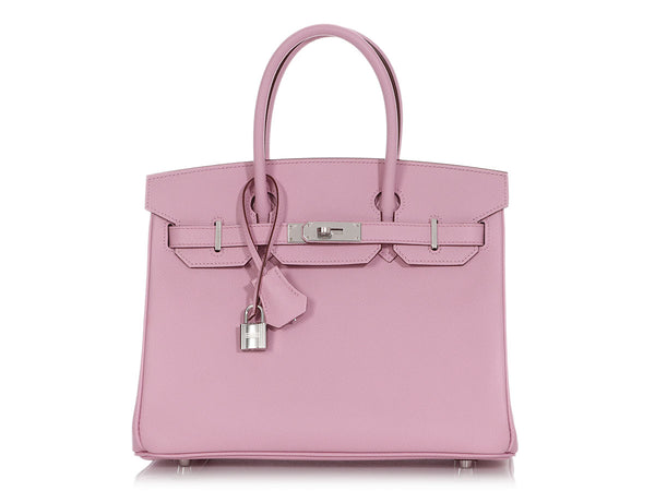 Hermes Birkin Handbag Mauve Sylvestre Swift with Rose Gold Hardware 25