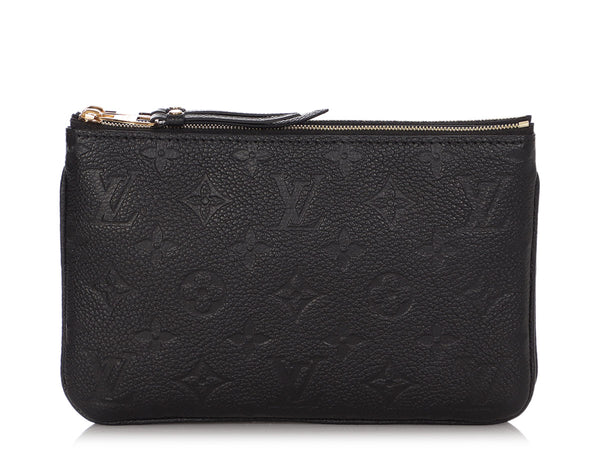 Louis Vuitton Black, Pattern Print Bicolor Monogram Giant Empreinte Double Zip Pochette