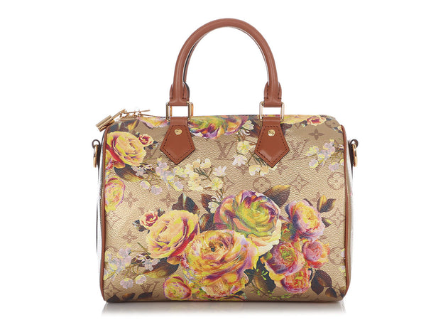 Louis Vuitton Speedy B 25, Floral Garden Gold Multicolor, New in