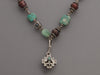 Alana Leigh Sterling Silver Green Chalcedony and Brown Pearl Necklace and Earrings Set