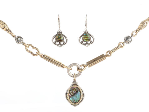 Alana Leigh Abalone Necklace and Earrings Set