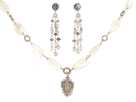 Alana Leigh Moonstone Necklace and Earrings Set