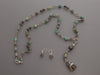 Alana Leigh Sterling Silver Pearl and Turquoise Lariat Necklace and Labradorite Earrings