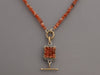 Alana Leigh Long Sunstone Medallion Pendant Necklace