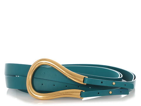Bottega Veneta Mallard Leather Double Strap Belt