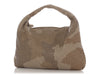 Bottega Veneta Medium Beige Camo Embroidered Veneta Hobo