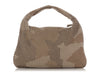 Bottega Veneta Medium Beige Camo Embroidered Veneta Hobo