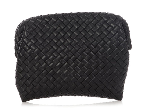 Bottega Veneta Black Oversized Frame Clutch