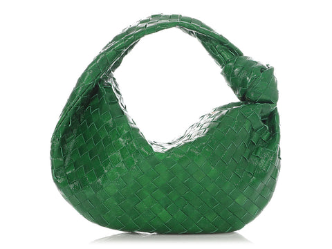 Bottega Veneta Metallic Green Patent Teen Jodie