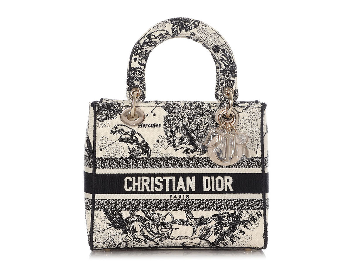 Christian Dior Black/Latte Toile de Jouy Large Lady D-Lite Bag