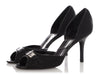 Dior Black Diorissimo Dorsay Peep Toe Pumps