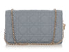 Dior Gray Lambskin Lady Dior Pouch With Chain