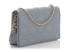 Dior Gray Lambskin Lady Dior Pouch With Chain