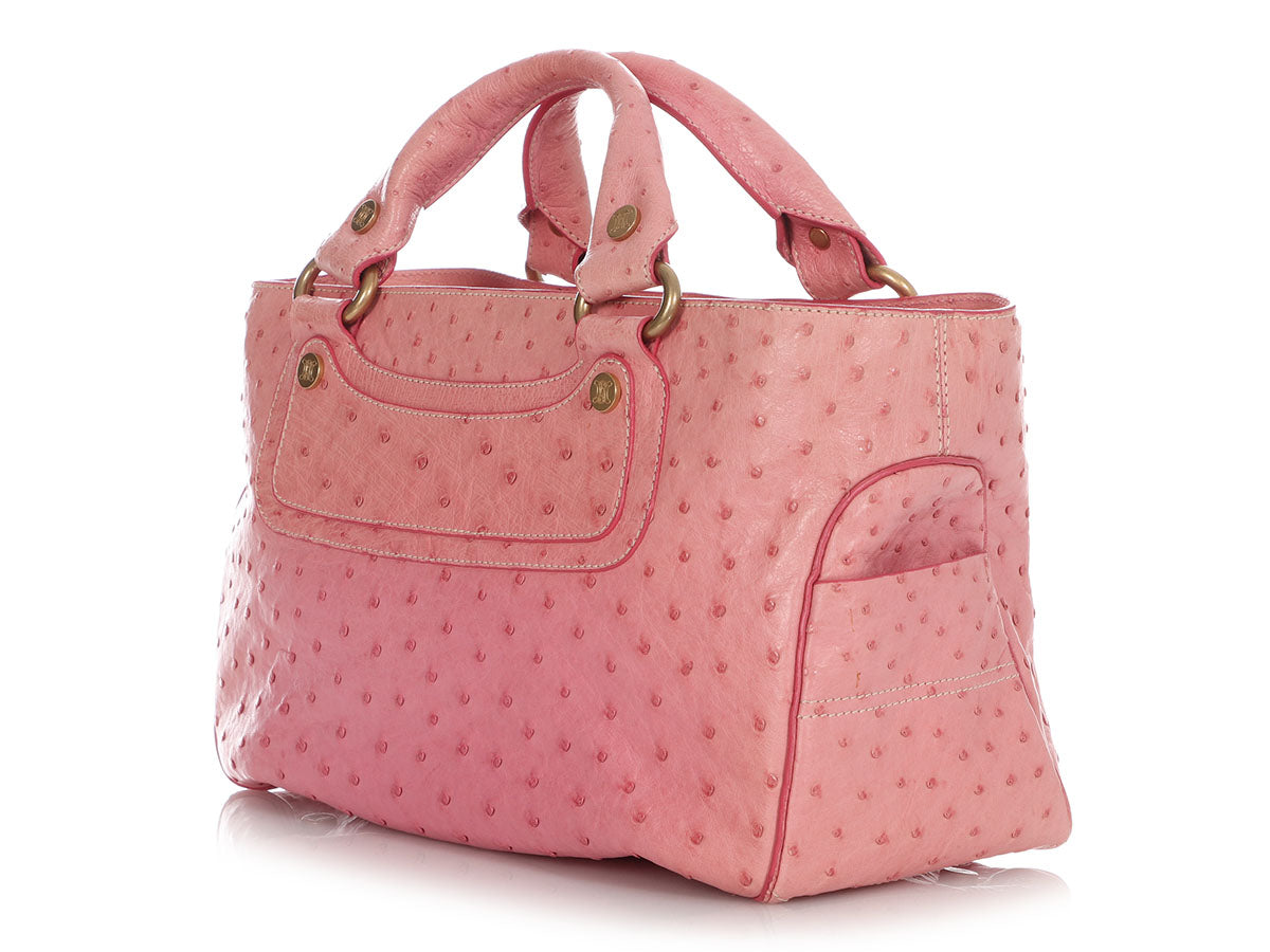 Sold at Auction: Celine Pink Ostrich Leather Boogie Bag