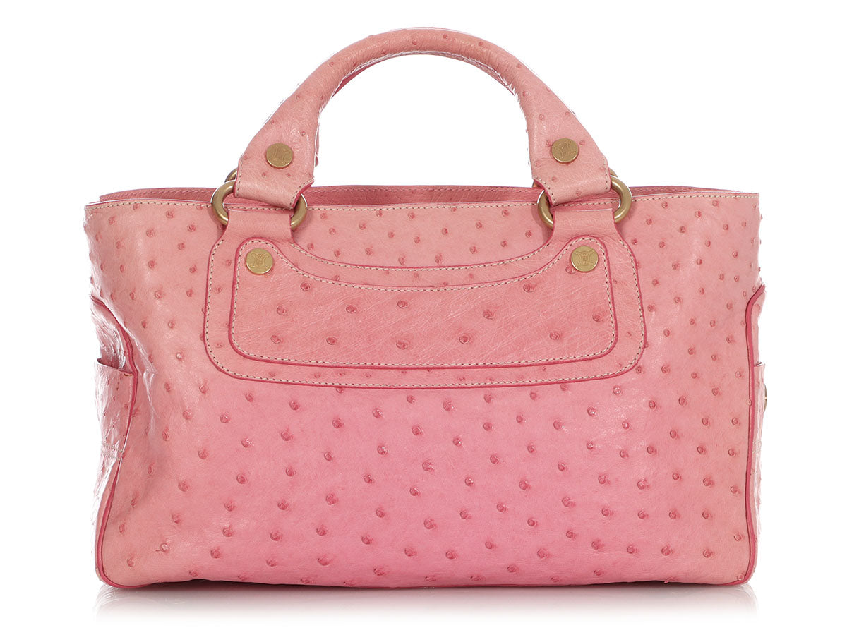 Sold at Auction: Celine Pink Ostrich Leather Boogie Bag