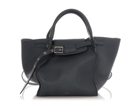 Céline Gray Blue Small Big Bag with Long Strap