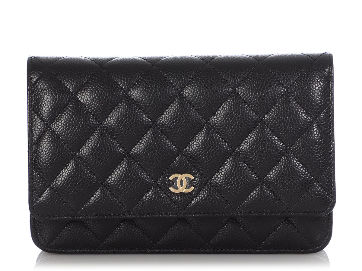 Chanel Black Caviar Leather Wallet On Chain Chanel