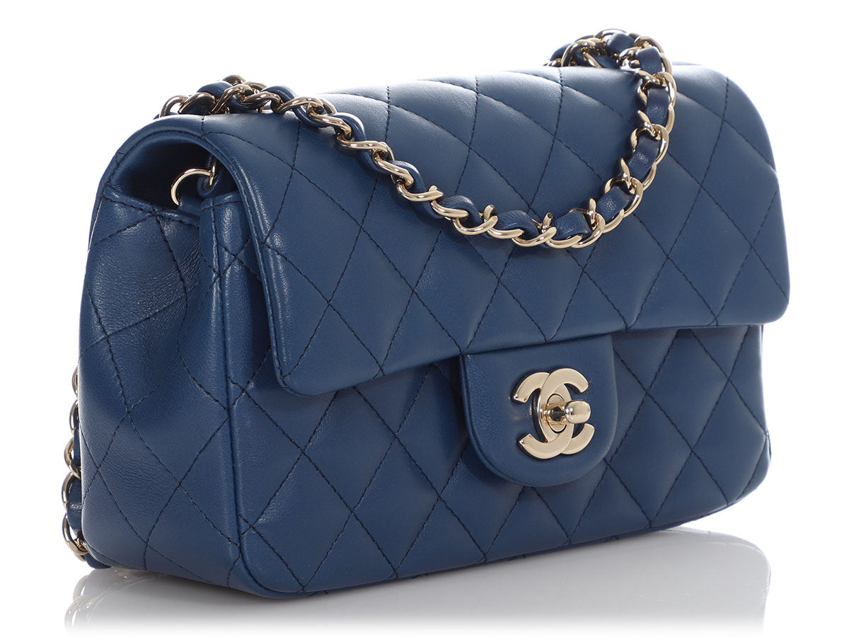 Chanel Vintage Navy Quilted Lambskin 255 Mini Flap