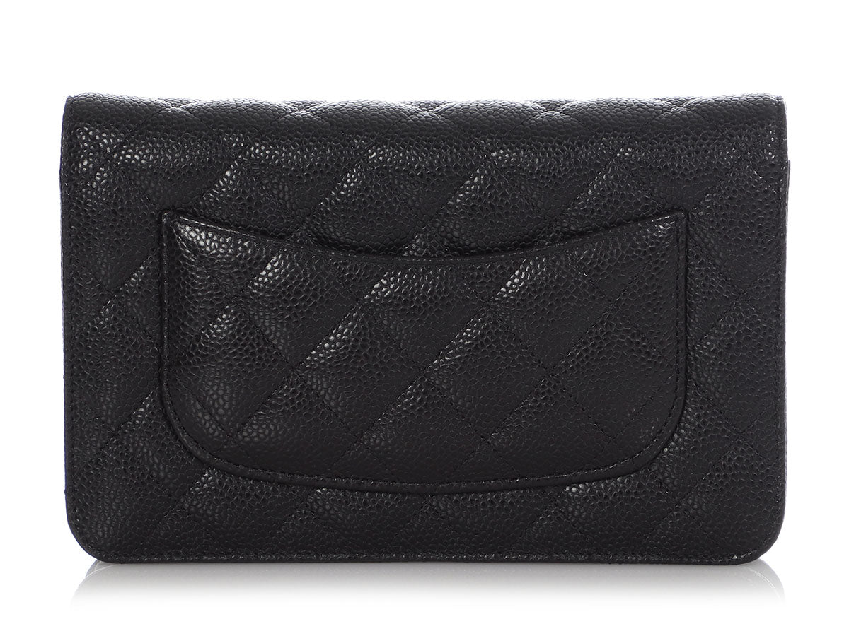 Chanel Boy Flap Wallet Quilted Caviar Black