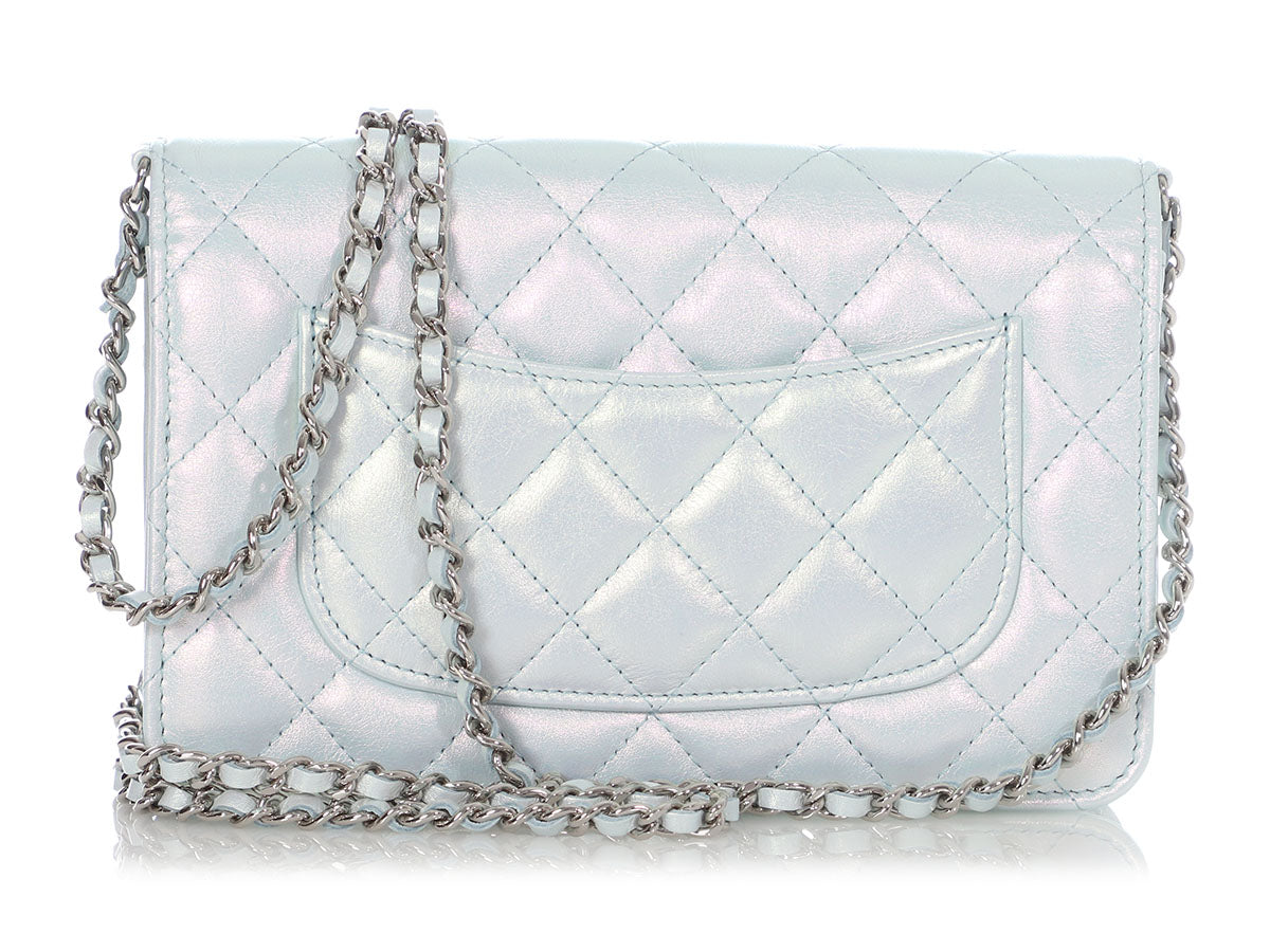 Chanel Gabrielle Wallet on Chain Quilted Aged Calfskin Blue 141768257