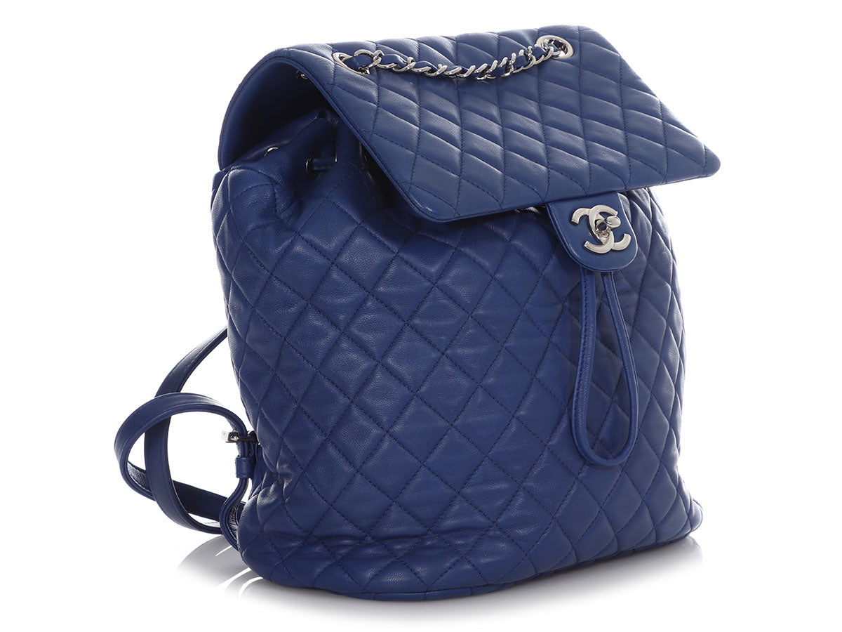$5000 Chanel Classic Royal Blue Quilted Lamb Leather Urban Spirit Small  Backpack Bag - Lust4Labels