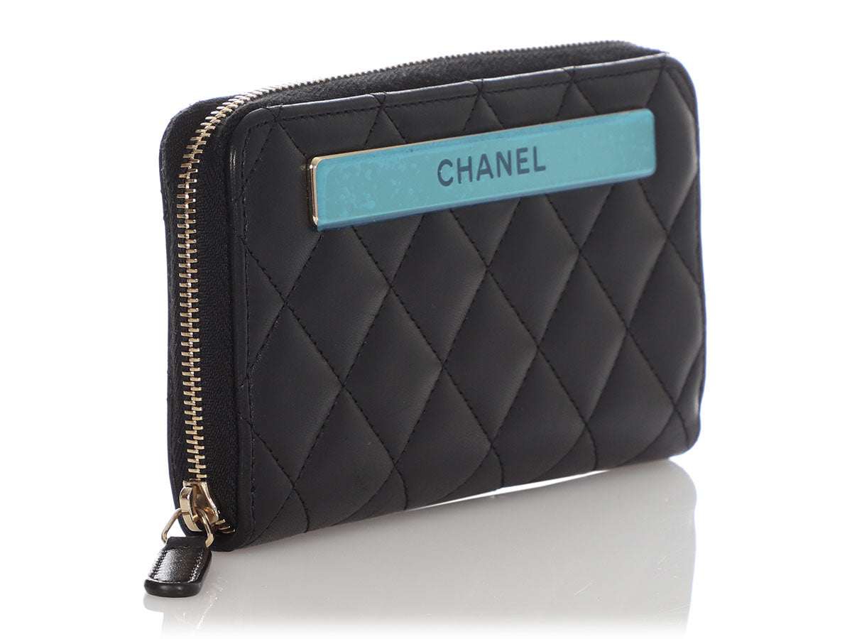 Chanel Fuchsia Quilted Lambskin L-Zip Wallet - Ann's Fabulous