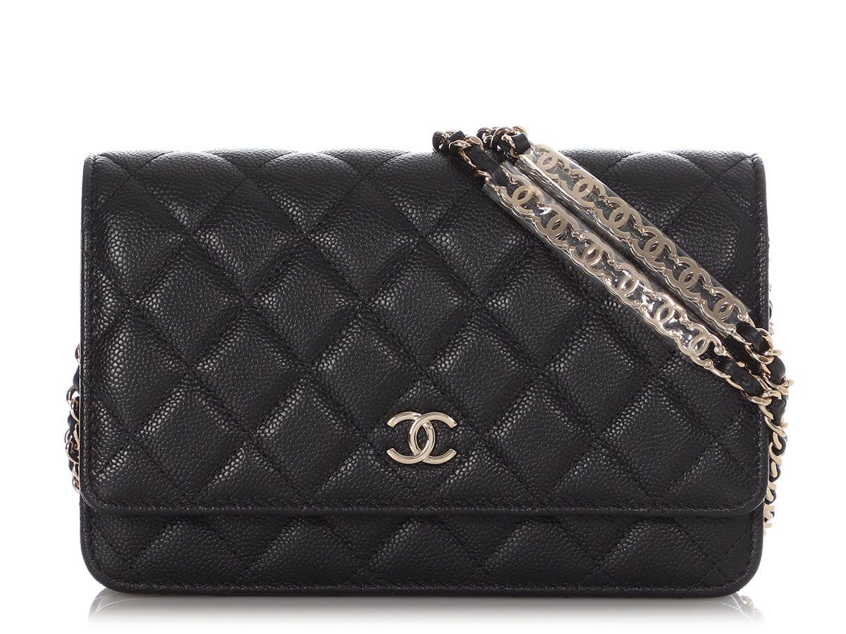 Chanel Black Quilted Caviar Wallet on Chain WOC