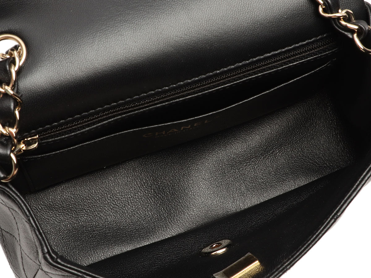 Black leather rectangular mini bag