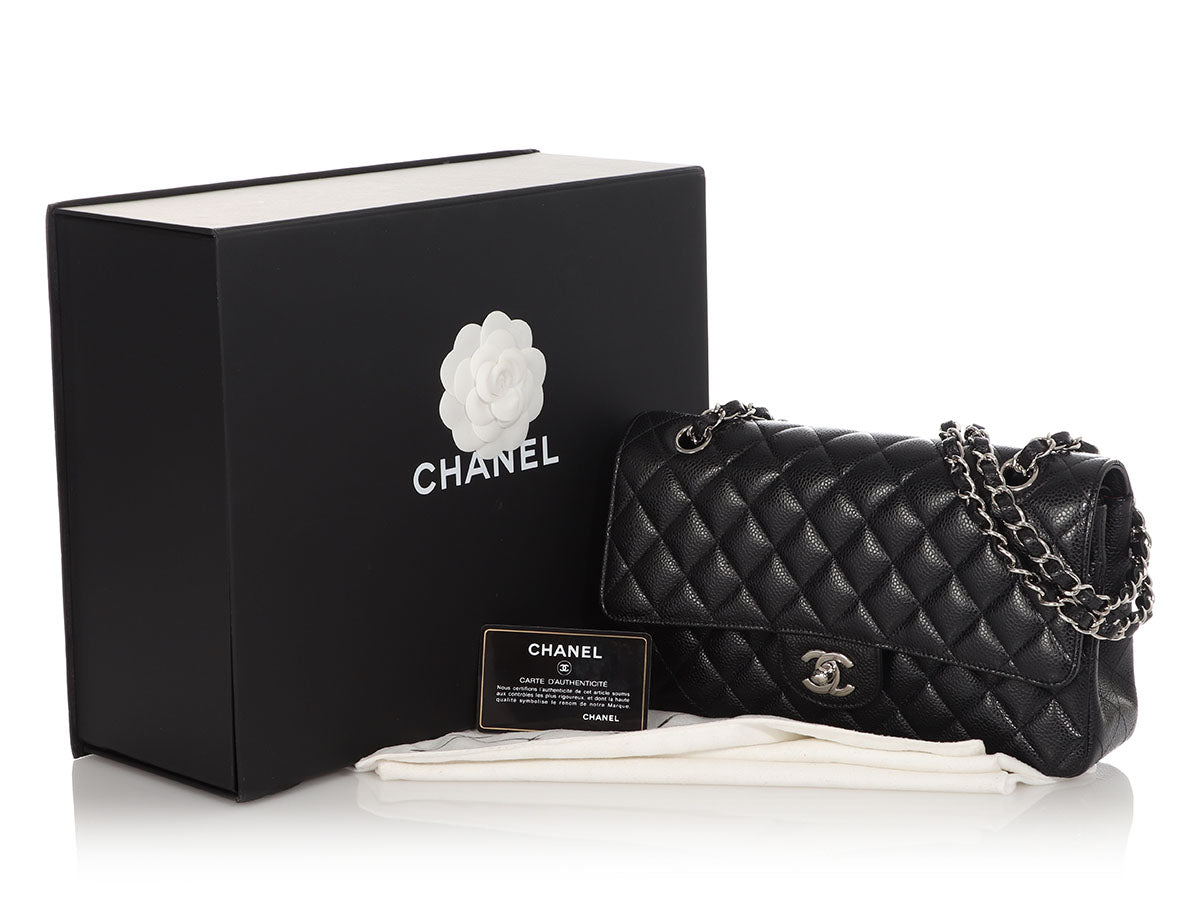 Chanel Black Quilted Caviar Classic Double Flap Small