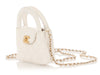 Chanel White Quilted Calfskin Mini With Chain