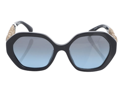 Chanel Ruched Leather Sunglasses