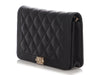 Chanel Black Quilted Caviar Boy Wallet On Chain WOC