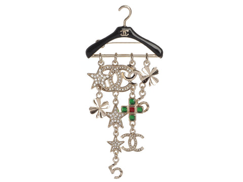 Chanel CC Logo Charms Clothes Hanger Brooch
