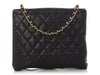 Chanel Vintage Black Quilted Caviar Single Flap Briefcase