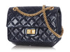 Chanel Mini Metallic Navy Quilted Aged Calfskin Reissue 2.55