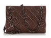 Chanel Vintage Brown Quilted Glazed Caviar Flap
