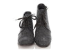 Chanel Gray Wool Lace-Up Ankle Boots