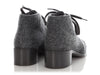 Chanel Gray Wool Lace-Up Ankle Boots