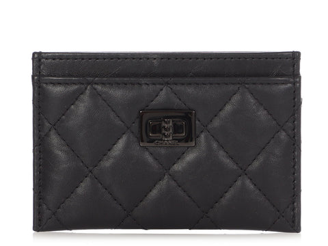 Chanel So Black Quilted Aged Calfskin Reissue Card Case