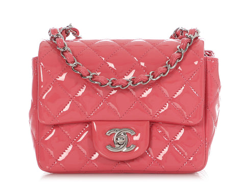 Chanel Mini Pink Puffy Quilted Patent Classic