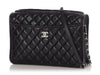 Chanel Black Quilted Shiny Calfskin Camera Bag