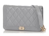 Chanel Gray Quilted Lambskin Boy Wallet on Chain WOC